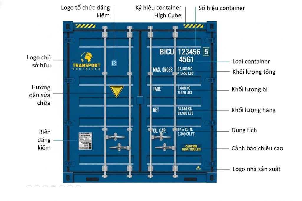 Các ký hiệu bạn cần nắm trên 1 thùng container